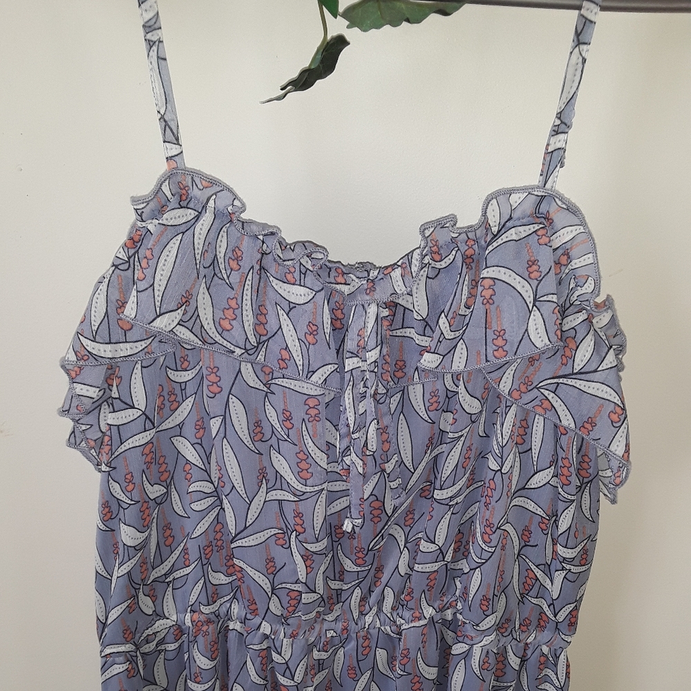 Spaghetti Strap Ruffle Printed Dress